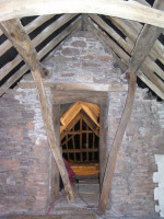 View through the door looking away from the church View through the door looking away from the church